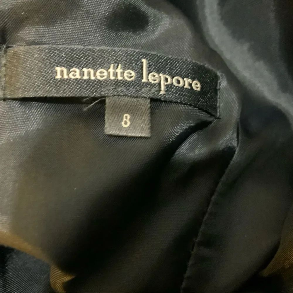 Nanette Lepore- Black ruffled shoulder dress - Picture 6 of 7
